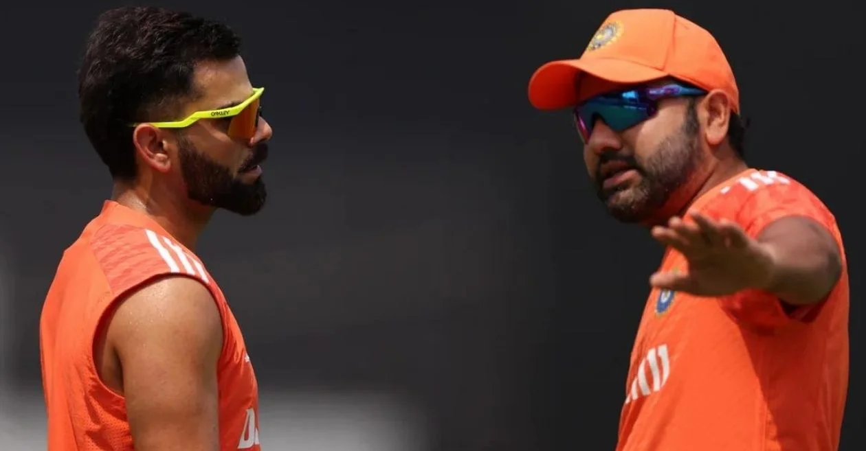 Virat Kohli Rohit Sharma in orange kit jersey GvXwYG