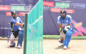 Both Virat Kohli and Rohit Sharma in action in net session 300x188 wRqzLG