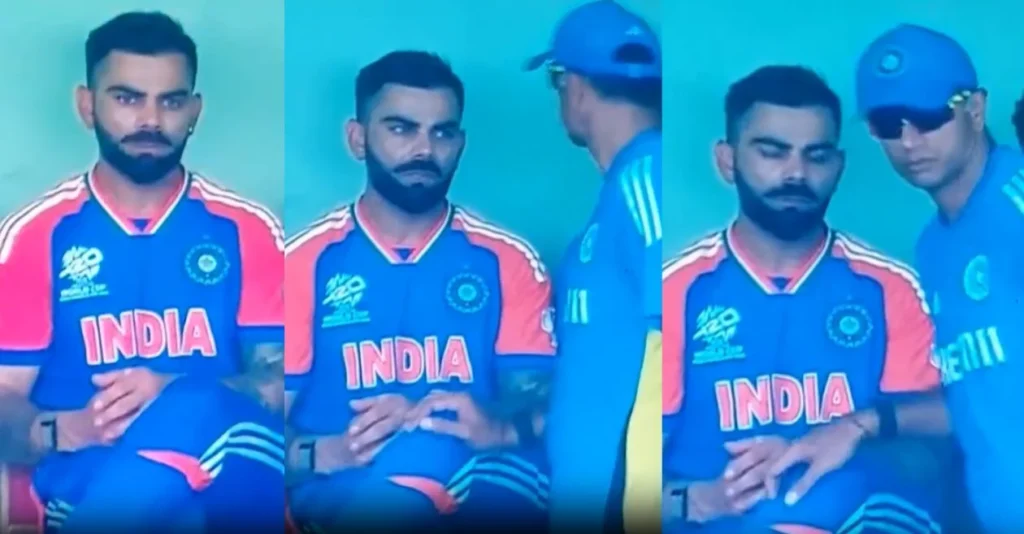 Rahul Dravid consoles Virat Kohli in IND vs ENG game WSwRhf