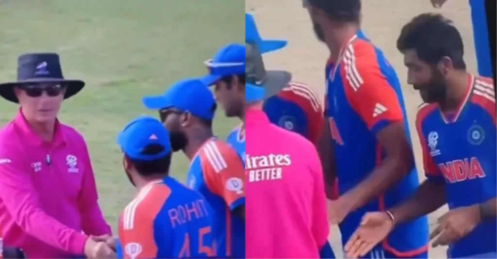 Umpire Ignore the handshake of Jasprit Bumrah 0RJ6fs